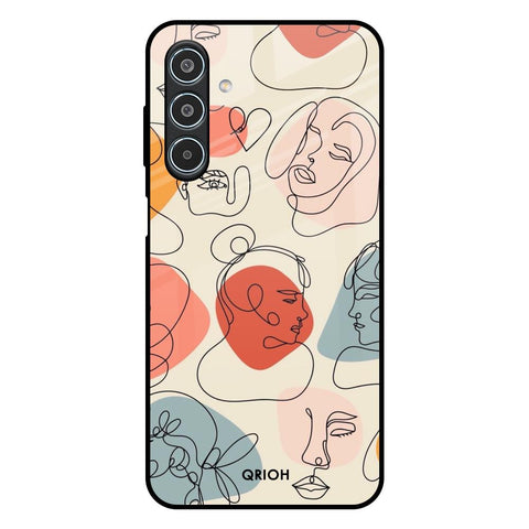 Abstract Faces Samsung Galaxy M35 5G Glass Back Cover Online