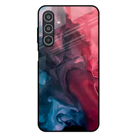 Blue & Red Smoke Samsung Galaxy M35 5G Glass Back Cover Online