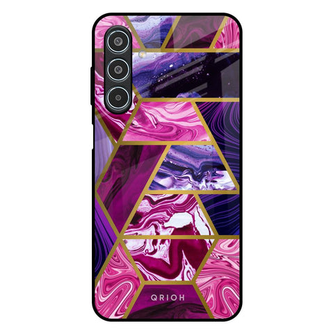 Electroplated Geometric Marble Samsung Galaxy M35 5G Glass Back Cover Online