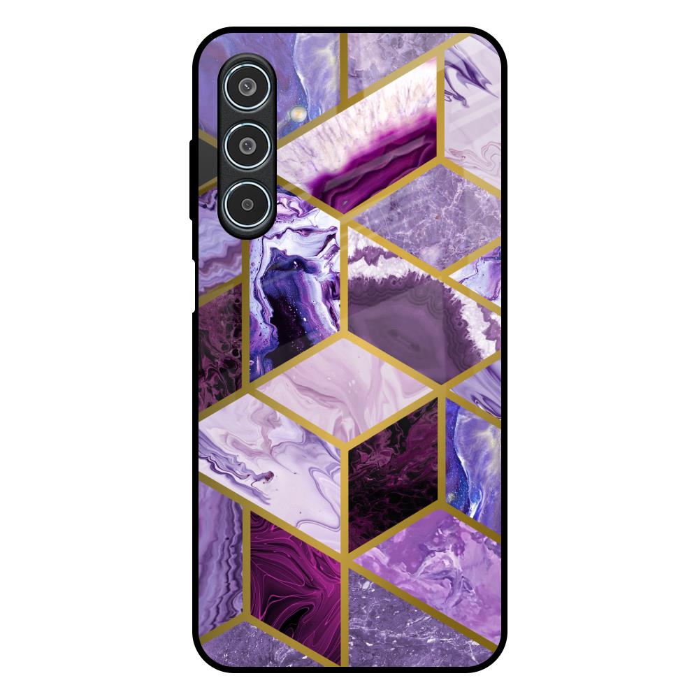 Purple Rhombus Marble Samsung Galaxy M35 5G Glass Back Cover Online
