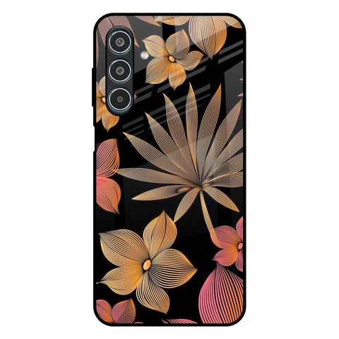 Lines Pattern Flowers Samsung Galaxy M35 5G Glass Back Cover Online