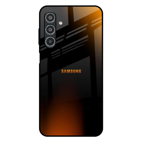 Orange Black Fusion Samsung Galaxy M35 5G Glass Back Cover Online