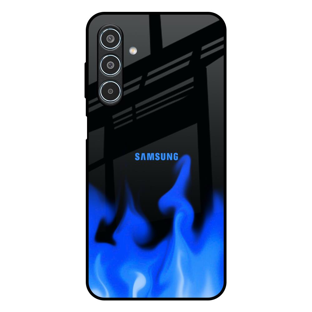 Blue Flames Samsung Galaxy M35 5G Glass Back Cover Online