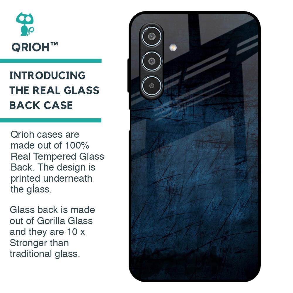 Dark Blue Grunge Glass Case for Samsung Galaxy M35 5G