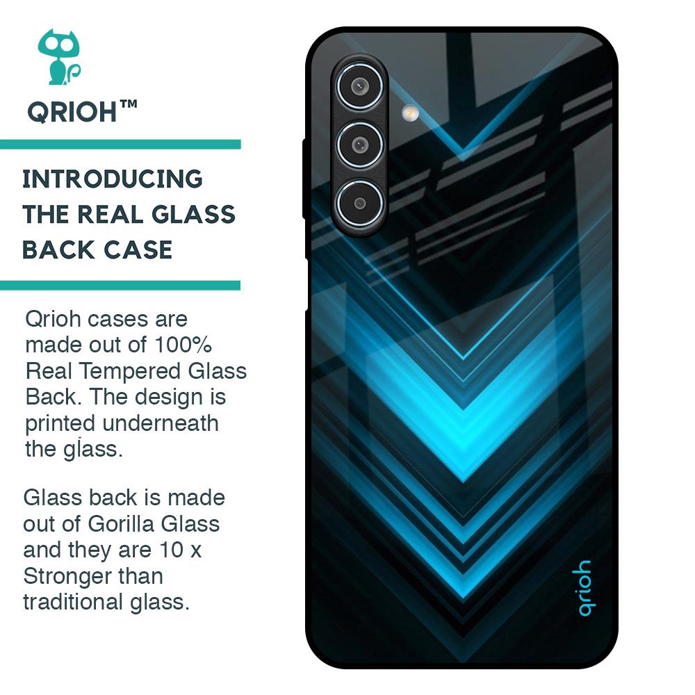 Vertical Blue Arrow Glass Case For Samsung Galaxy M35 5G