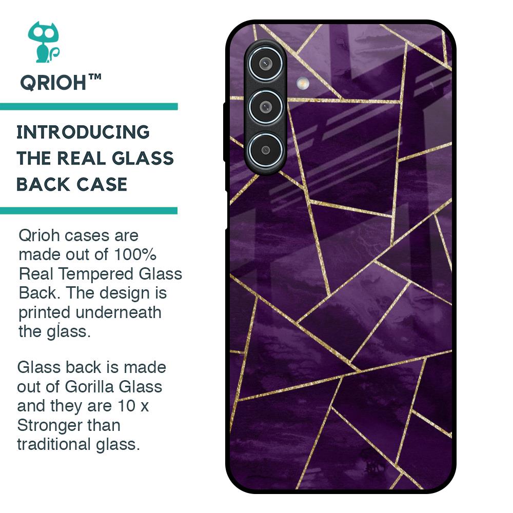 Geometric Purple Glass Case For Samsung Galaxy M35 5G