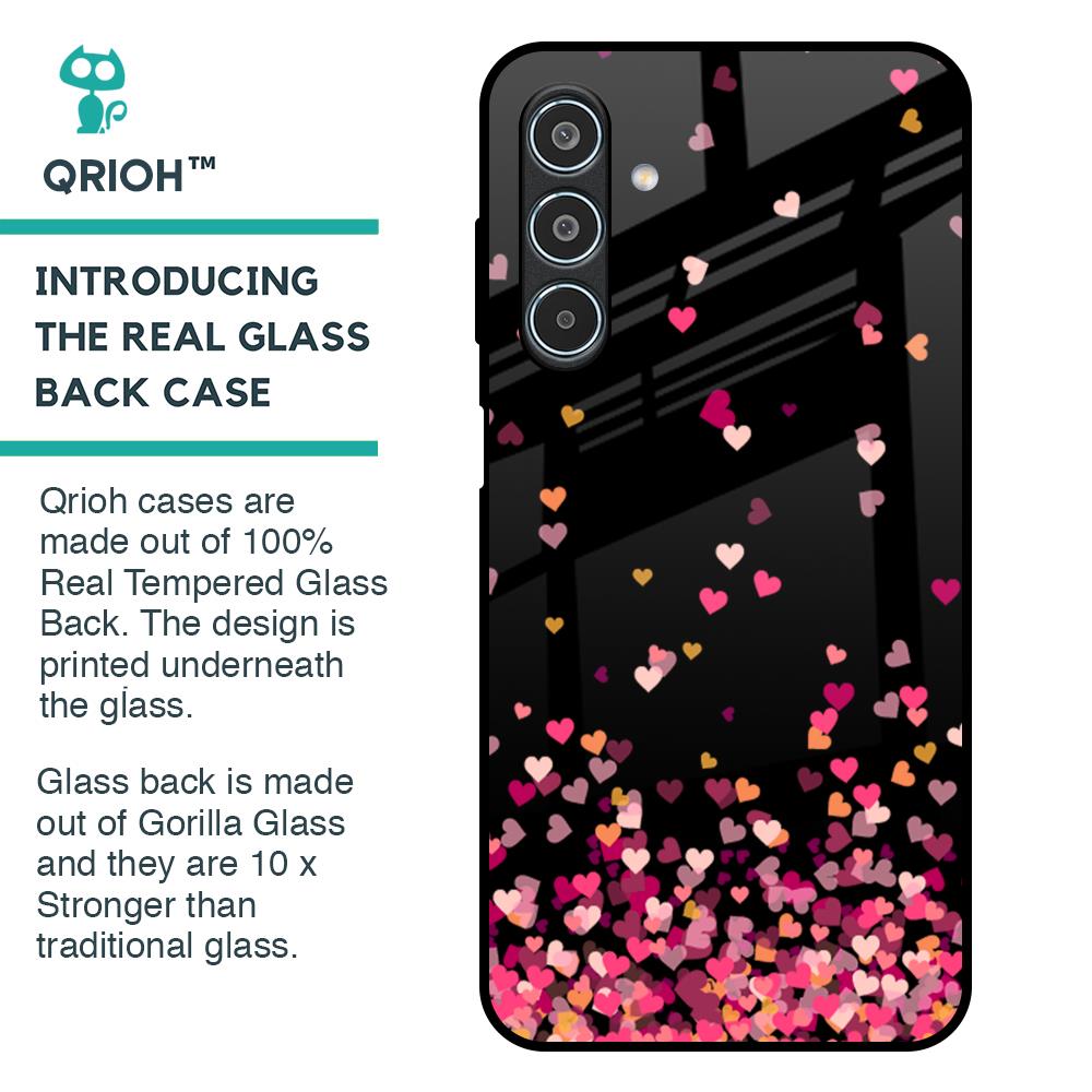 Heart Rain Fall Glass Case For Samsung Galaxy M35 5G