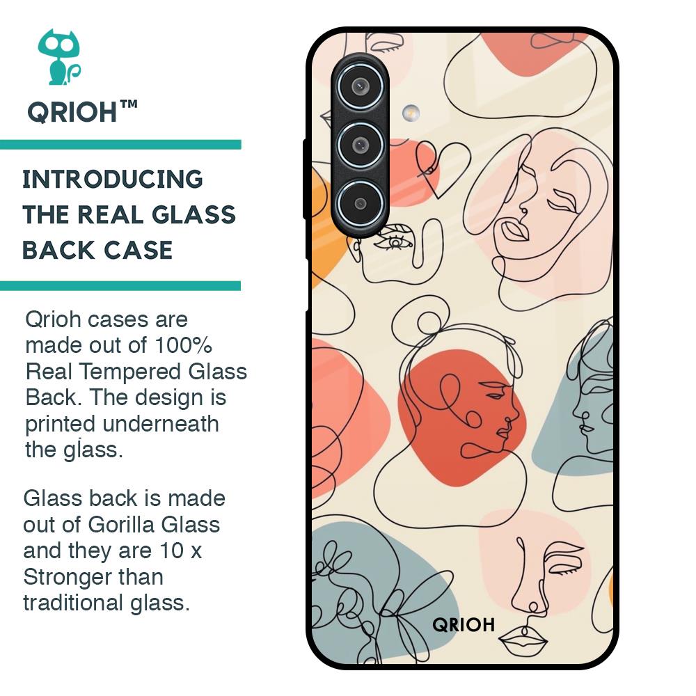 Abstract Faces Glass Case for Samsung Galaxy M35 5G
