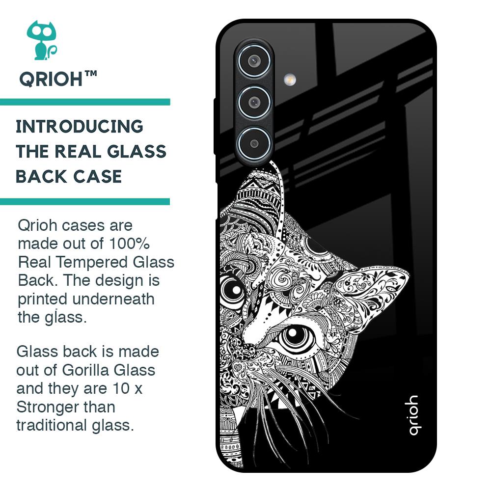 Kitten Mandala Glass Case for Samsung Galaxy M35 5G