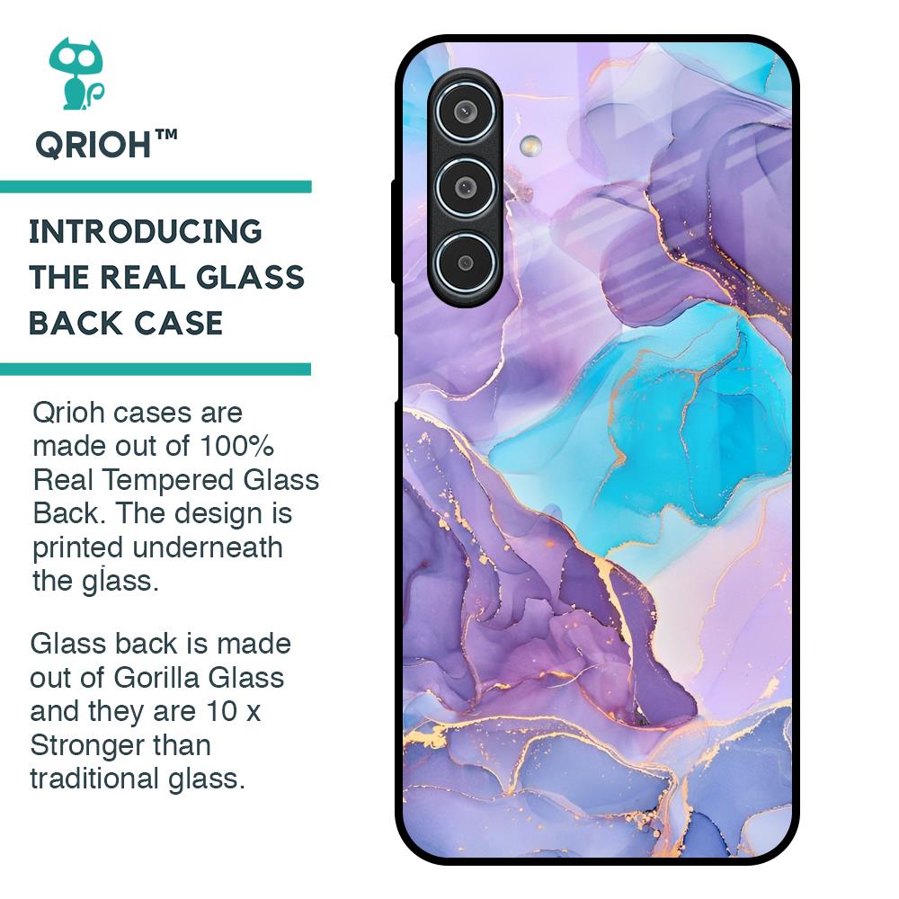Alcohol ink Marble Glass Case for Samsung Galaxy M35 5G