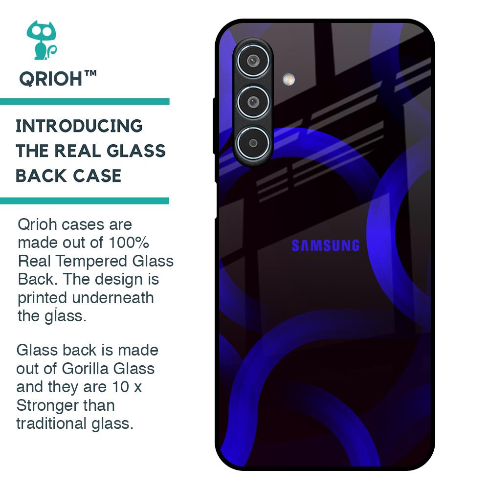 Blue Ring Light Glass Case for Samsung Galaxy M35 5G