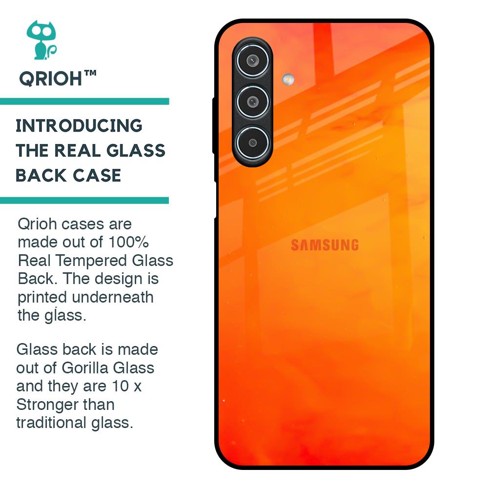 Tangy Orange Samsung Galaxy M35 5G Glass Back Cover Flat 35% Off
