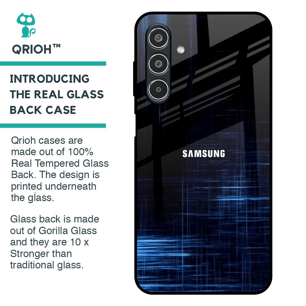 Blue Scratch Glass Case for Samsung Galaxy M35 5G