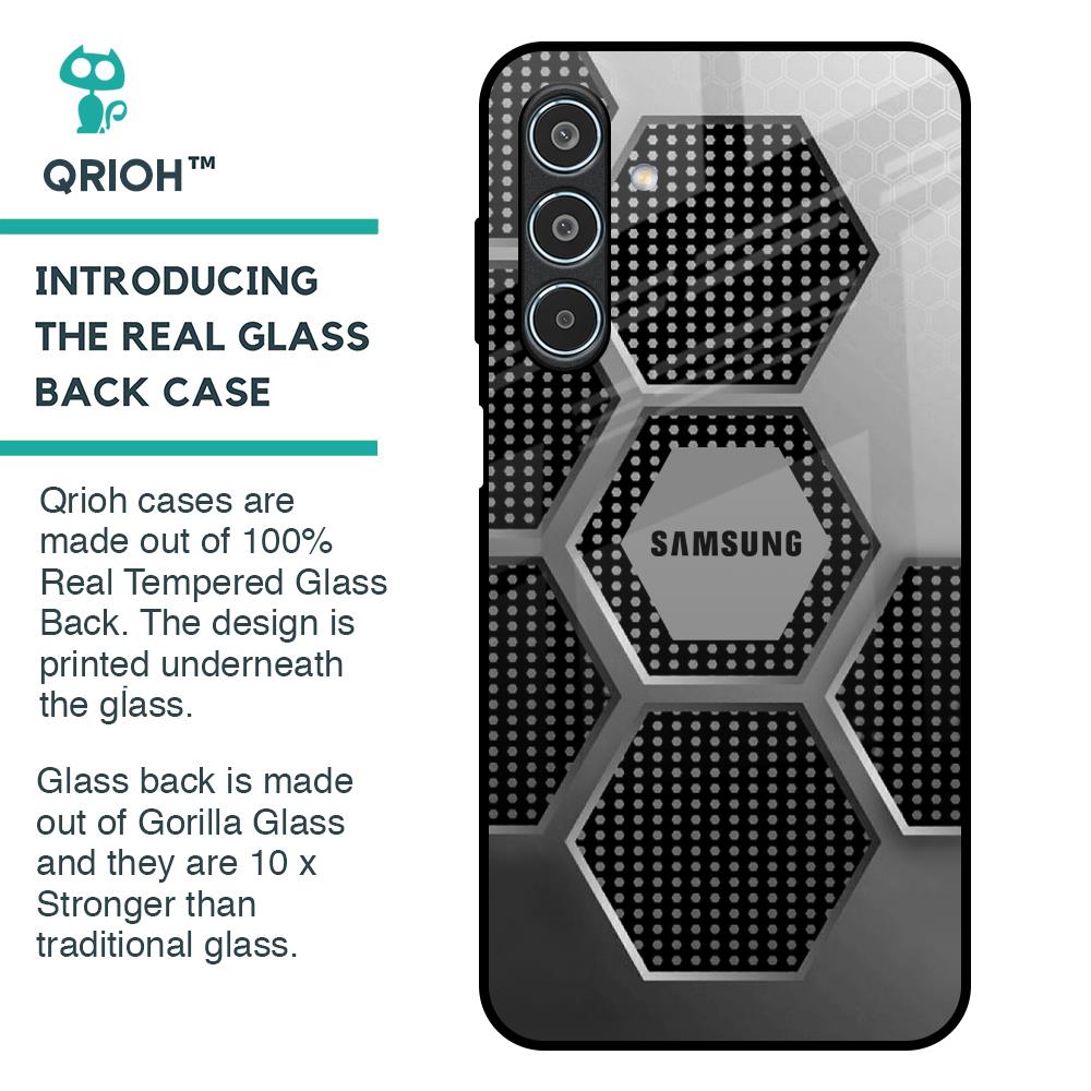 Hexagon Style Glass Case For Samsung Galaxy M35 5G