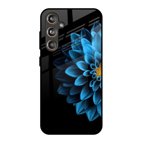 Half Blue Flower Samsung Galaxy F55 5G Glass Back Cover Online