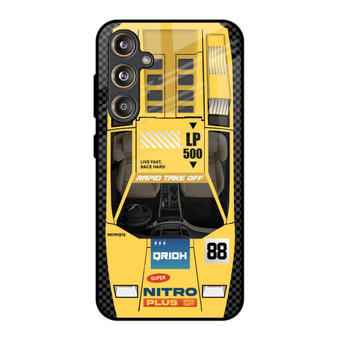 Yellow Racing Car Samsung Galaxy F55 5G Glass Back Cover Online
