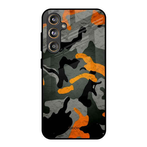 Camouflage Orange Samsung Galaxy F55 5G Glass Back Cover Online