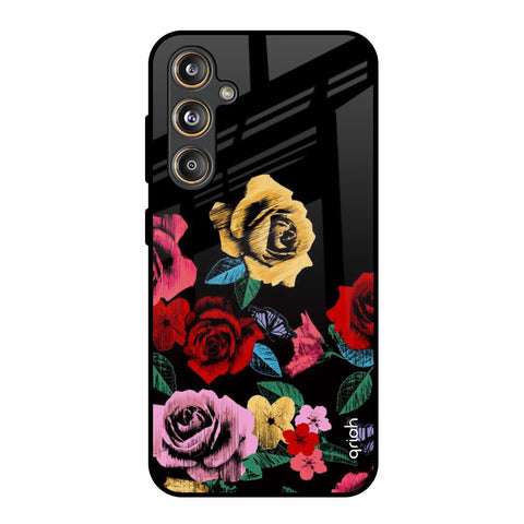 Floral Decorative Samsung Galaxy F55 5G Glass Back Cover Online