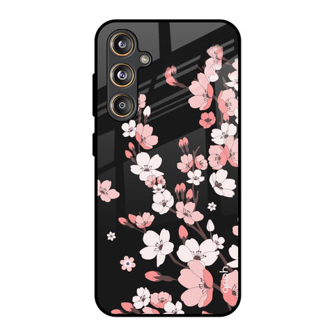 Black Cherry Blossom Samsung Galaxy F55 5G Glass Back Cover Online