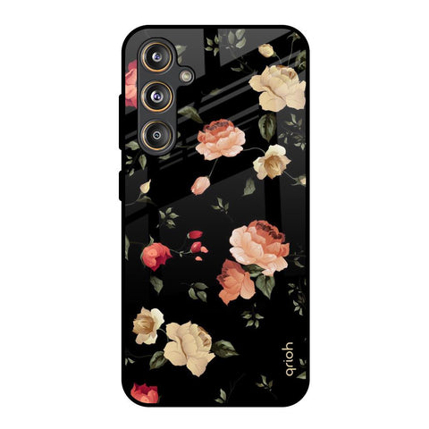 Black Spring Floral Samsung Galaxy F55 5G Glass Back Cover Online