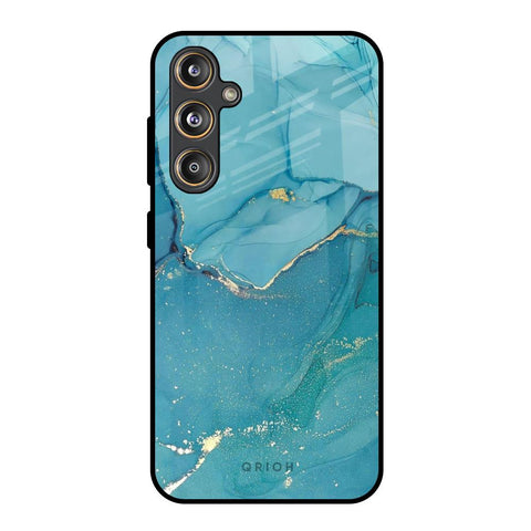 Blue Golden Glitter Samsung Galaxy F55 5G Glass Back Cover Online