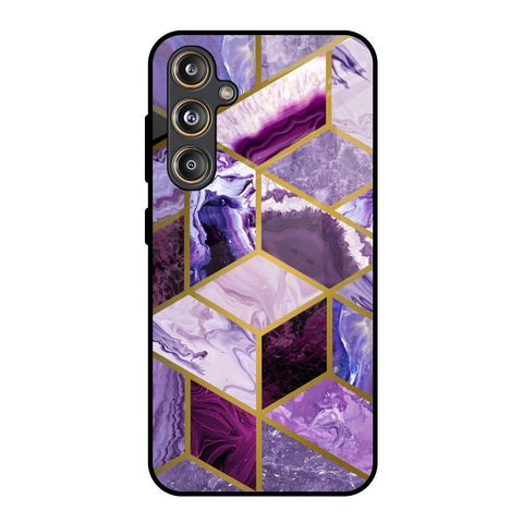 Purple Rhombus Marble Samsung Galaxy F55 5G Glass Back Cover Online