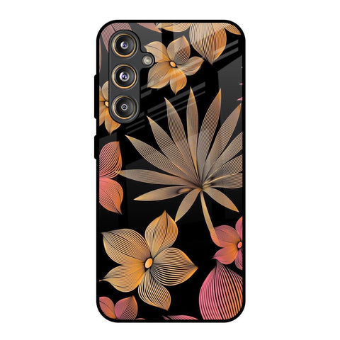Lines Pattern Flowers Samsung Galaxy F55 5G Glass Back Cover Online