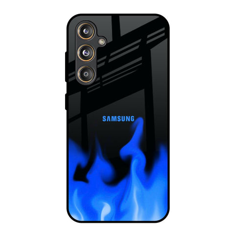 Blue Flames Samsung Galaxy F55 5G Glass Back Cover Online