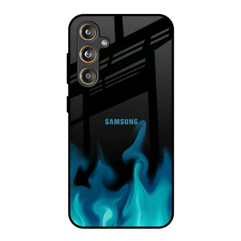 Teal Flames Samsung Galaxy F55 5G Glass Back Cover Online