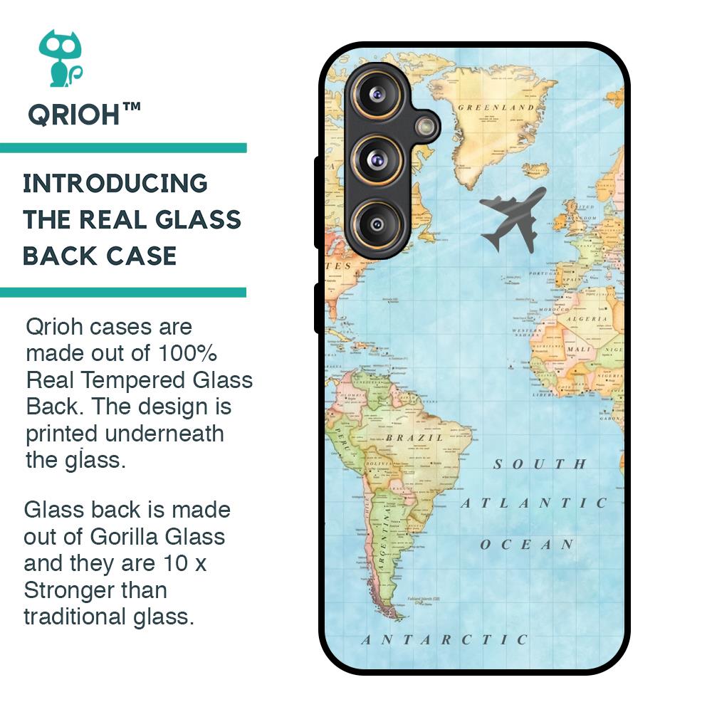 Travel Map Glass Case for Samsung Galaxy F55 5G