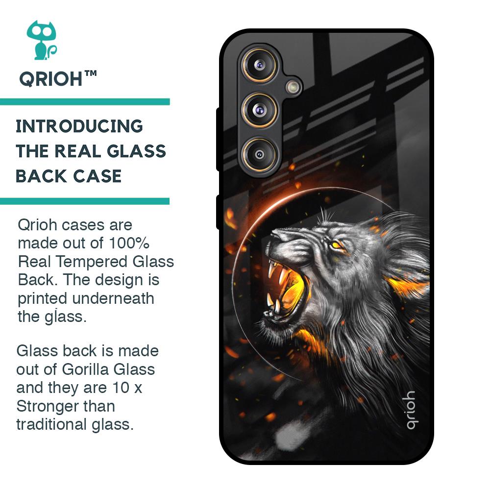 Aggressive Lion Glass Case for Samsung Galaxy F55 5G