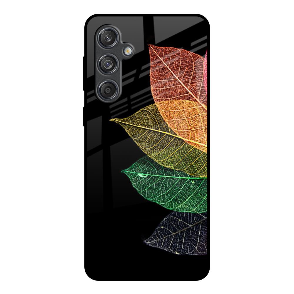 Colorful Leaves Samsung Galaxy M55 5G Glass Back Cover Online