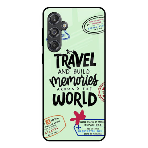 Travel Stamps Samsung Galaxy M55 5G Glass Back Cover Online