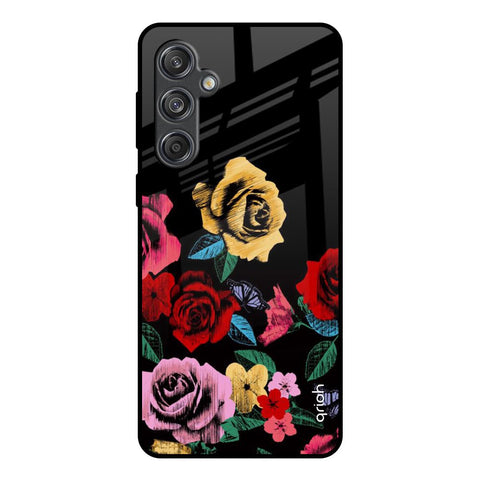 Floral Decorative Samsung Galaxy M55 5G Glass Back Cover Online