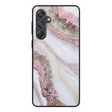 Pink & Gold Gllitter Marble Samsung Galaxy M55 5G Glass Back Cover Online