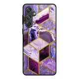Purple Rhombus Marble Samsung Galaxy M55 5G Glass Back Cover Online