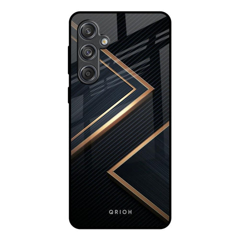Sleek Golden & Navy Samsung Galaxy M55 5G Glass Back Cover Online