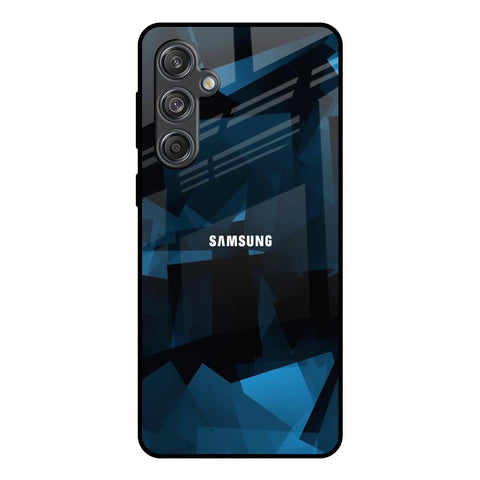 Polygonal Blue Box Samsung Galaxy M55 5G Glass Back Cover Online