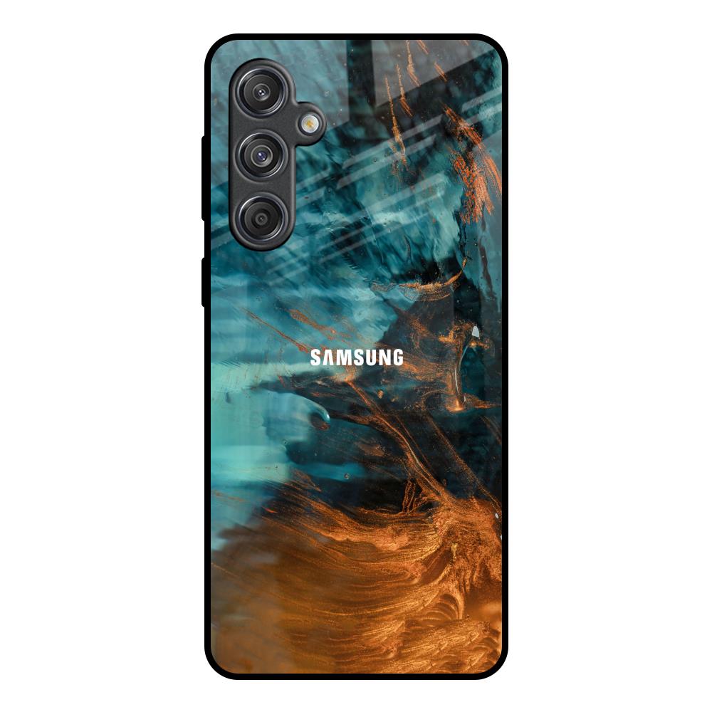 Golden Splash Samsung Galaxy M55 5G Glass Back Cover Online