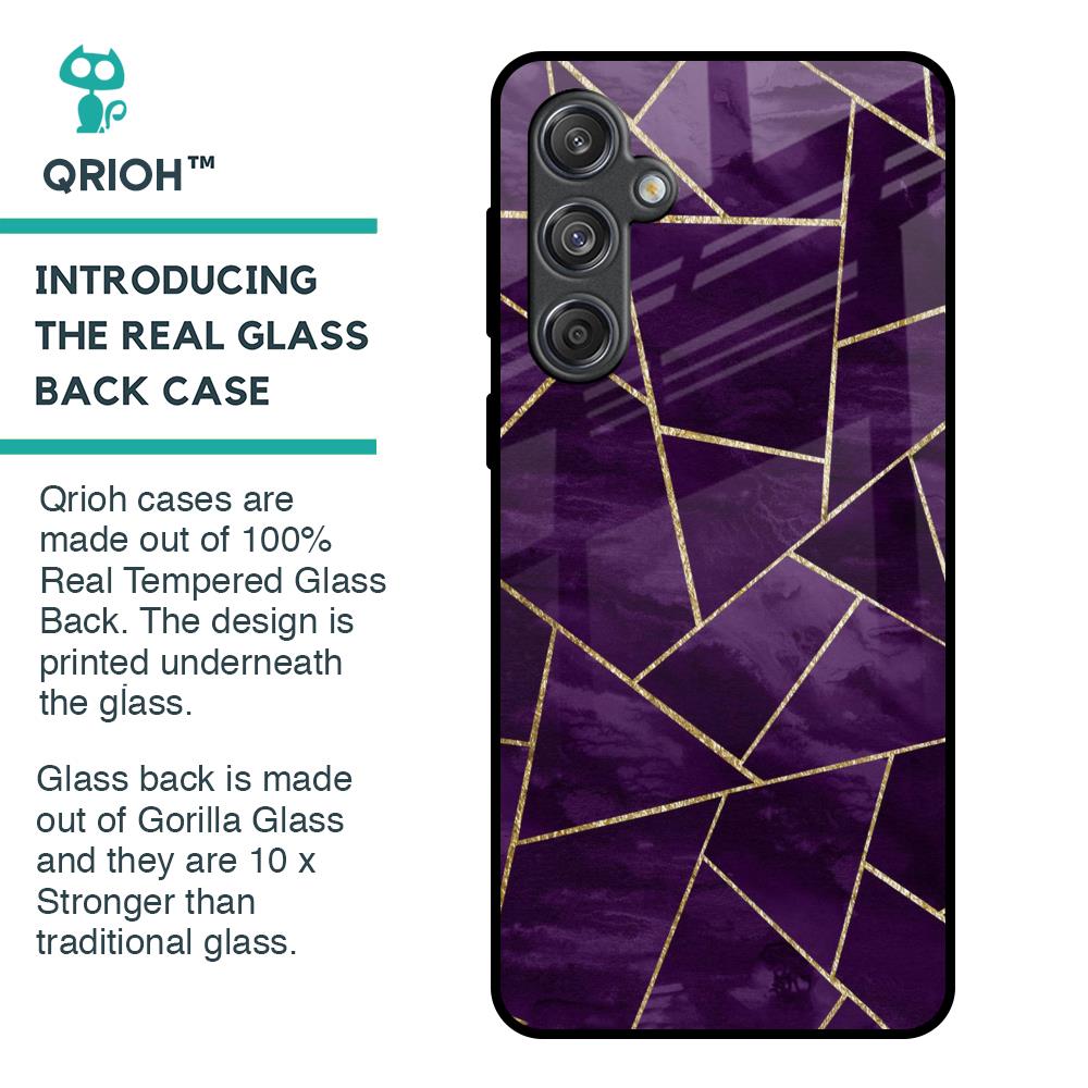 Geometric Purple Glass Case For Samsung Galaxy M55 5G