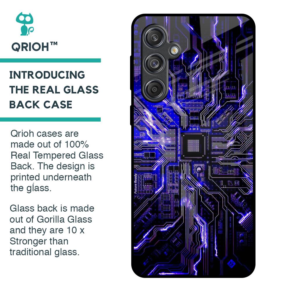 Techno Color Pattern Glass Case For Samsung Galaxy M55 5G