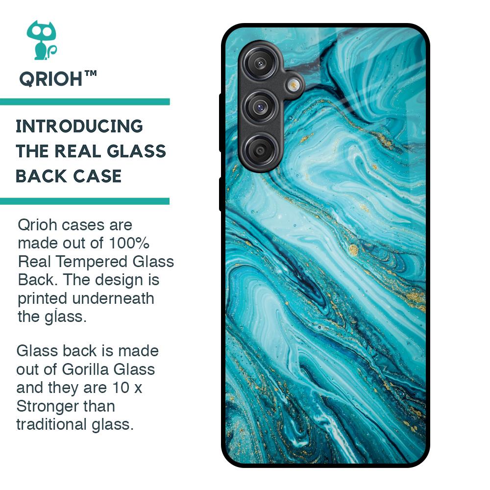 Ocean Marble Glass Case for Samsung Galaxy M55 5G