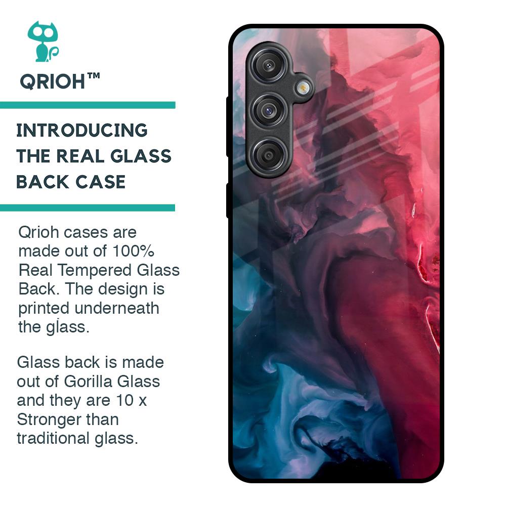 Blue & Red Smoke Glass Case for Samsung Galaxy M55 5G