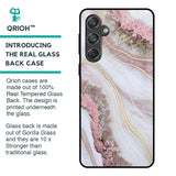 Pink & Gold Gllitter Marble Glass Case for Samsung Galaxy M55 5G