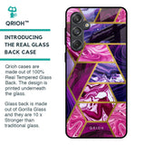 Electroplated Geometric Marble Glass Case for Samsung Galaxy M55 5G