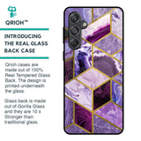 Purple Rhombus Marble Glass Case for Samsung Galaxy M55 5G