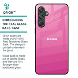 Pink Ribbon Caddy Glass Case for Samsung Galaxy M55 5G