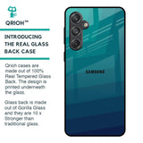 Green Triangle Pattern Glass Case for Samsung Galaxy M55 5G