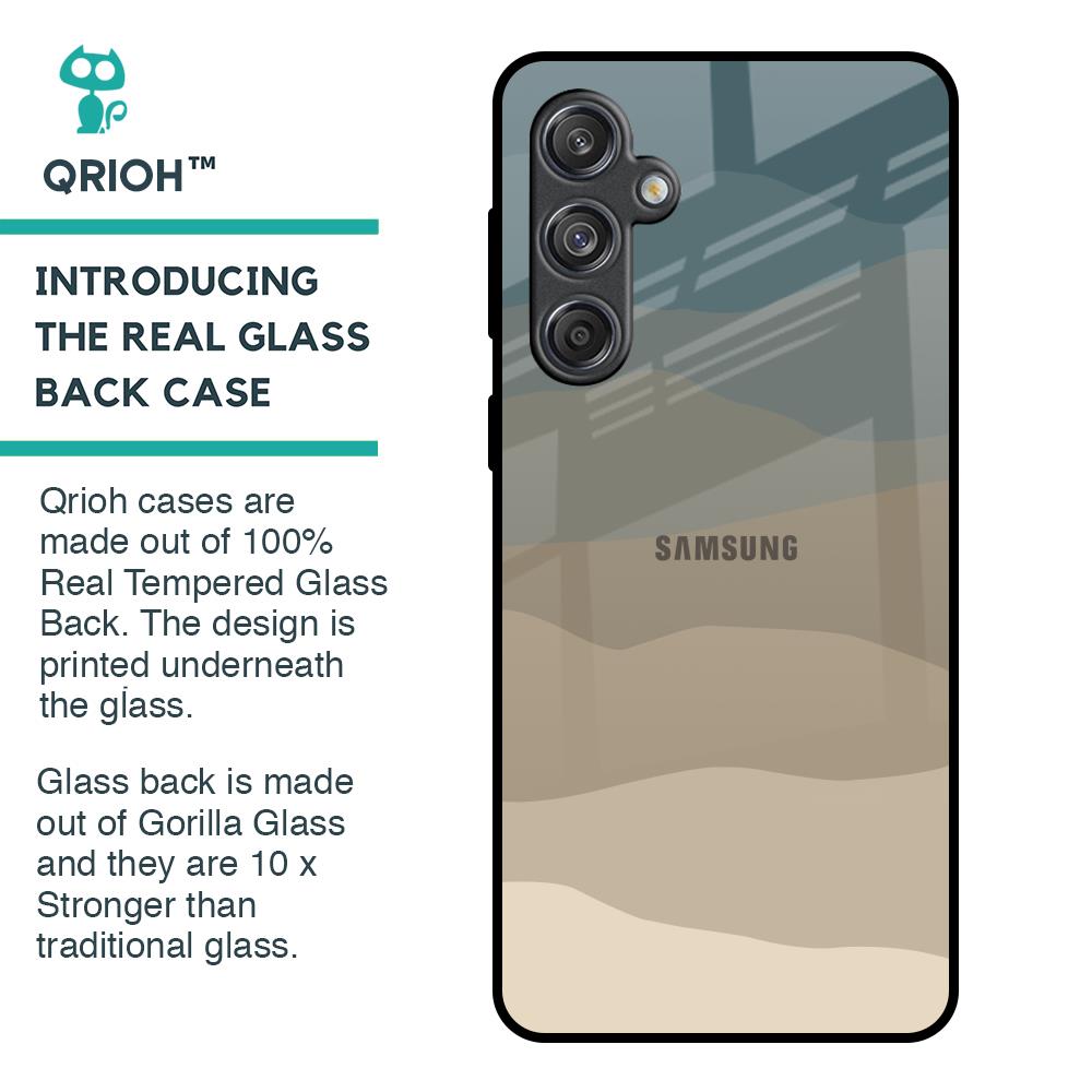 Abstract Mountain Pattern Glass Case for Samsung Galaxy M55 5G