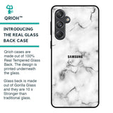 Satin White Marble Glass Case for Samsung Galaxy M55 5G
